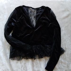Black Velvet Mesh Top